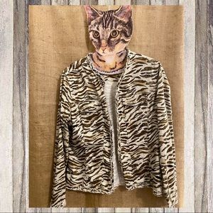 Chico’s zebra 🦓 print brown 🤎 & cream🤍 jacket